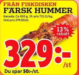 FÄRSK HUMMER