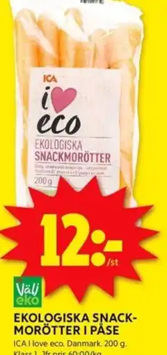 ICA Kvantum EKOLOGISKA SNACK- MORÖTTER I PÅSE erbjuda