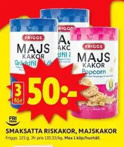 ICA Kvantum SMAKSATTA RISKAKOR, MAJSKAKOR erbjuda