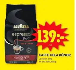 ICA Kvantum KAFFE HELA BÖNOR erbjuda