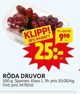 Ica Hajen Lagpris RÖDA DRUVOR erbjuda