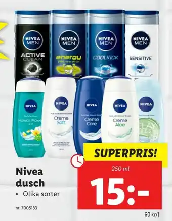 Lidl Nivea dusch erbjuda