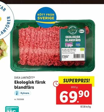 Lidl Ekologisk färsk blandfärs erbjuda