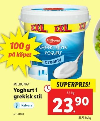 Lidl Yoghurt i grekisk stil erbjuda