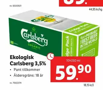 Lidl Ekologisk Carlsberg 3,5% erbjuda
