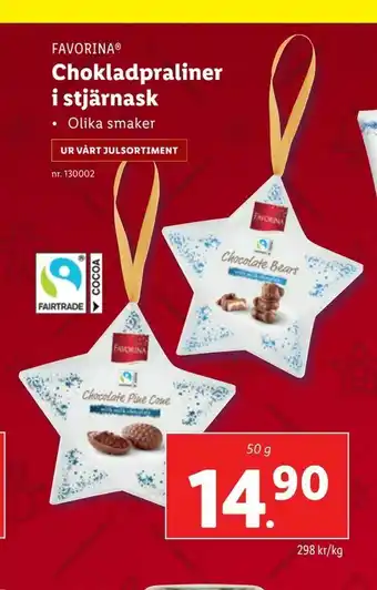 Lidl Chokladpraliner i stjärnask erbjuda
