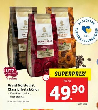 Lidl Arvid Nordquist Classic, hela bönor erbjuda