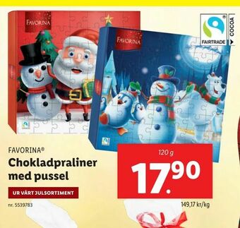 Lidl Chokladpraliner med pussel erbjuda