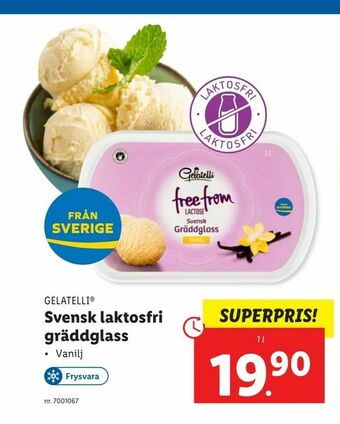 Lidl Svensk laktosfri gräddglass erbjuda