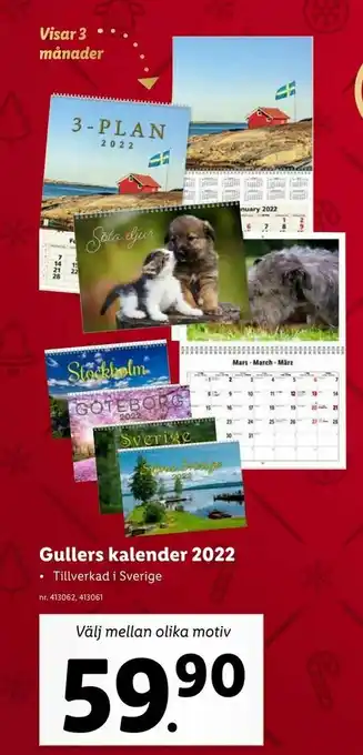Lidl Gullers kalender 2022 erbjuda
