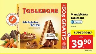 Lidl Mandeltårta Toblerone erbjuda