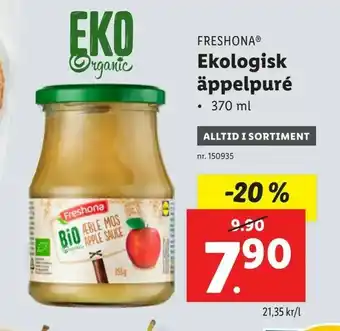 Lidl Ekologisk äppelpuré erbjuda