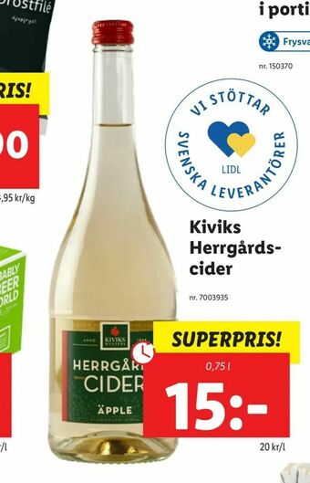 Lidl Kiviks Herrgårdscider erbjuda