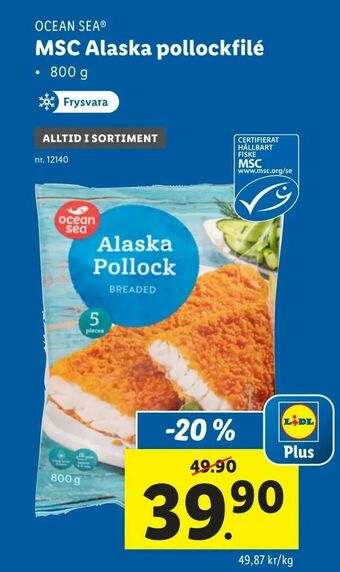 Lidl MSC Alaska pollockfilé erbjuda