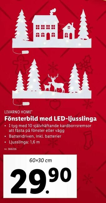 Lidl Fönsterbild med LED-ljusslinga erbjuda