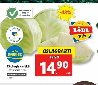 Lidl Ekologisk vitkål erbjuda
