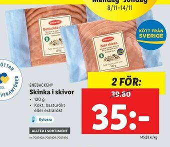 Lidl Skinka i skivor erbjuda