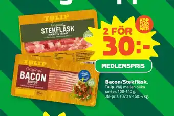 Stora Coop Bacon/Stekfläsk erbjuda