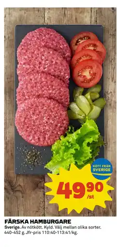 Coop FÄRSKA HAMBURGARE erbjuda