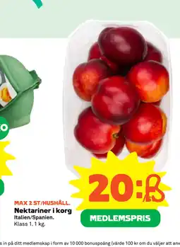 Stora Coop Nektariner i korg erbjuda