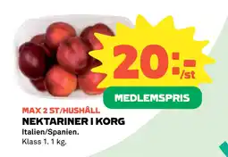 Coop NEKTARINER I KORG erbjuda
