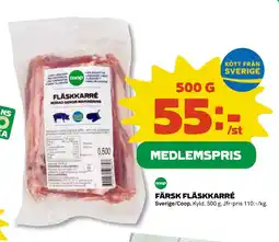 Coop Daglivs FÄRSK FLÄSKKARRÉ erbjuda
