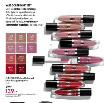 Oriflame THE ONE Colour Unlimited Ultra Fix Liquid Lipstick erbjuda