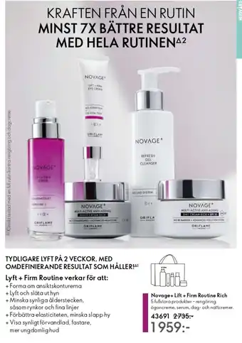 Oriflame Novage+ Lift + Firm Routine Rich erbjuda