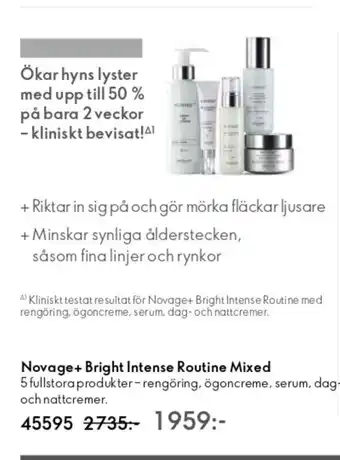 Oriflame Novage+ Bright Intense Routine Mixed erbjuda