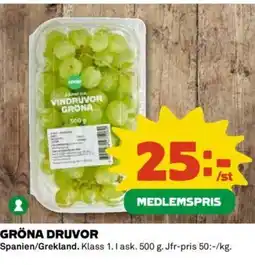 Coop GRÖNA DRUVOR erbjuda