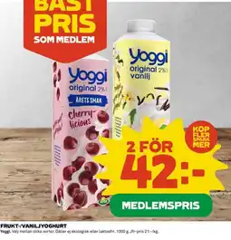 Coop FRUKT-/VANILJYOGHURT erbjuda