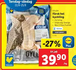 Lidl Färsk hel kyckling erbjuda