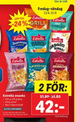 Lidl Estrella snacks erbjuda