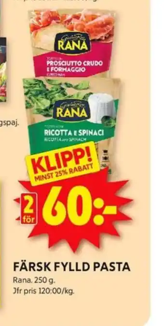 ICA Kvantum Rana pasta erbjuda