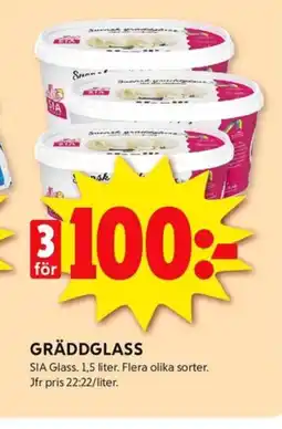 ICA Kvantum Sia gräddglass erbjuda