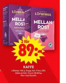 ICA Maxi Mellanrost kaffe malet erbjuda