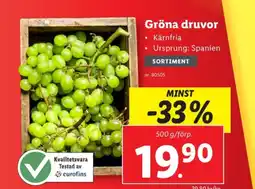 Lidl Matriket vindruvor erbjuda
