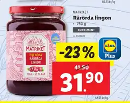 Lidl Matriket rårörda lingon erbjuda