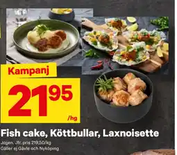 City Gross Fish cake, Köttbullar, Laxnoisette erbjuda