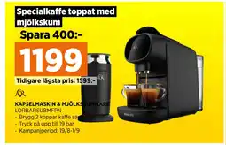 Power KAPSELMASKIN & MJÖLKSKUMMARE erbjuda