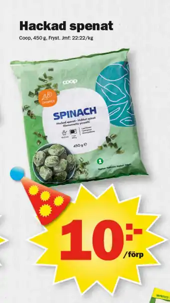 Pekås Hackad spenat erbjuda