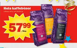 Hela kaffebönor