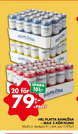 ÖoB HEL PLATTA RAMLÖSA – MAX 3 KÖP/KUND erbjuda