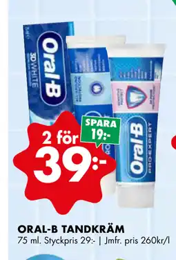 ÖoB ORAL-B TANDKRÄM erbjuda
