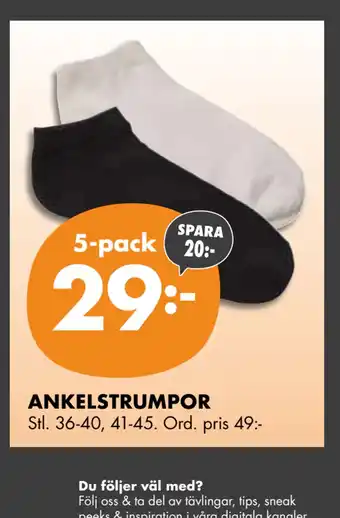 ÖoB ANKELSTRUMPOR erbjuda