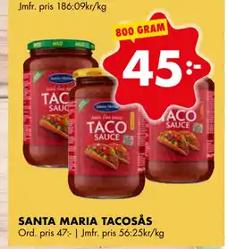 ÖoB SANTA MARIA TACOSÅS erbjuda