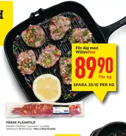 Willys FÄRSK FLÄSKFILÉ erbjuda