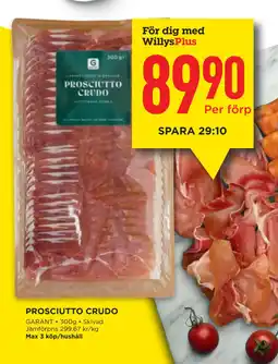Willys PROSCIUTTO CRUDO erbjuda