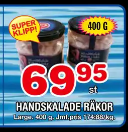Nya Pulsen HANDSKALADE RÄKOR erbjuda