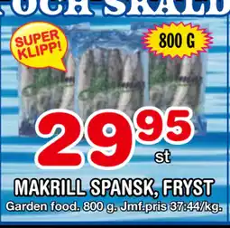 Nya Pulsen MAKRILL SPANSK, FRYST erbjuda